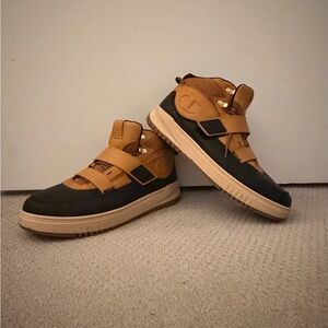 Champion Tan and Black High-Top Sneakers